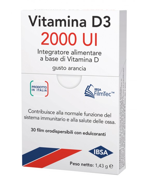 VITAMINA D3 2000UI 30 film orosolubili Ibsa